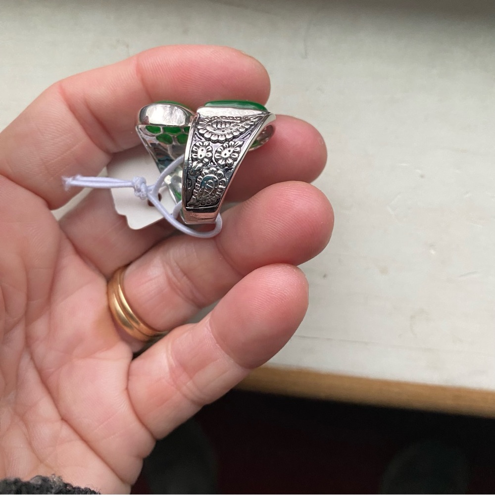 Jade sterling ring - Picture 9 of 13
